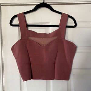 Express Pink Contour Bustier Crop Top XL | Corset Style Going Out